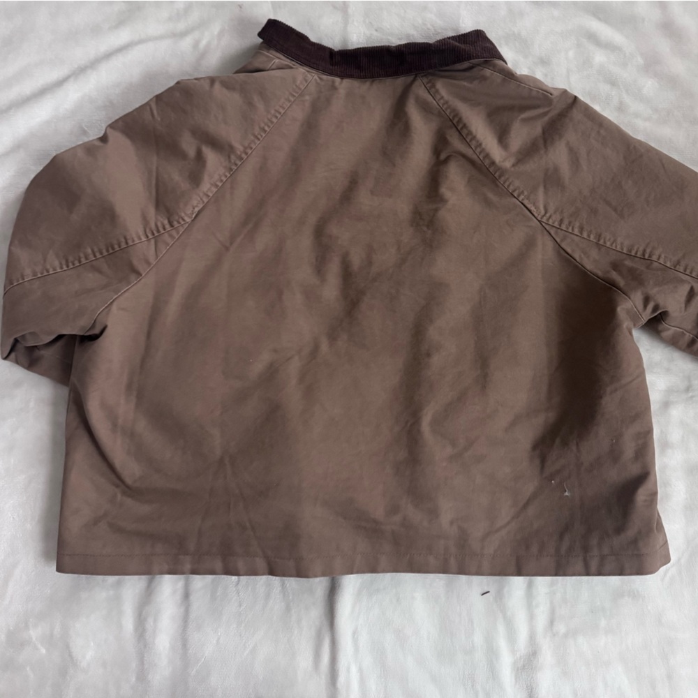 Hunter Brown and Tan Quilted Barn Jacket with Corduroy Collar - Picture 3 of 3
